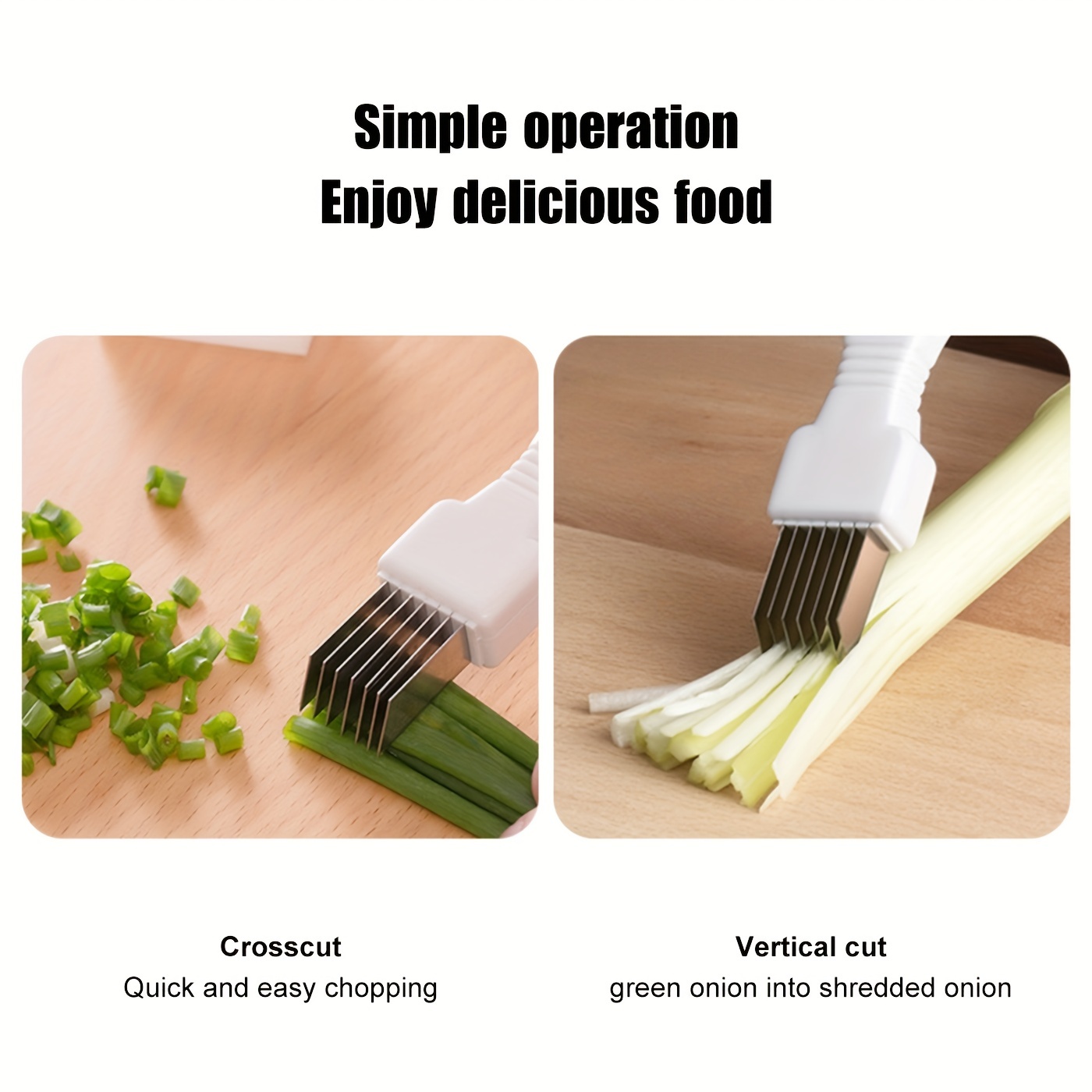 Green Onion Shredder, Stainless Steel Scallion Slicer Shred Silk