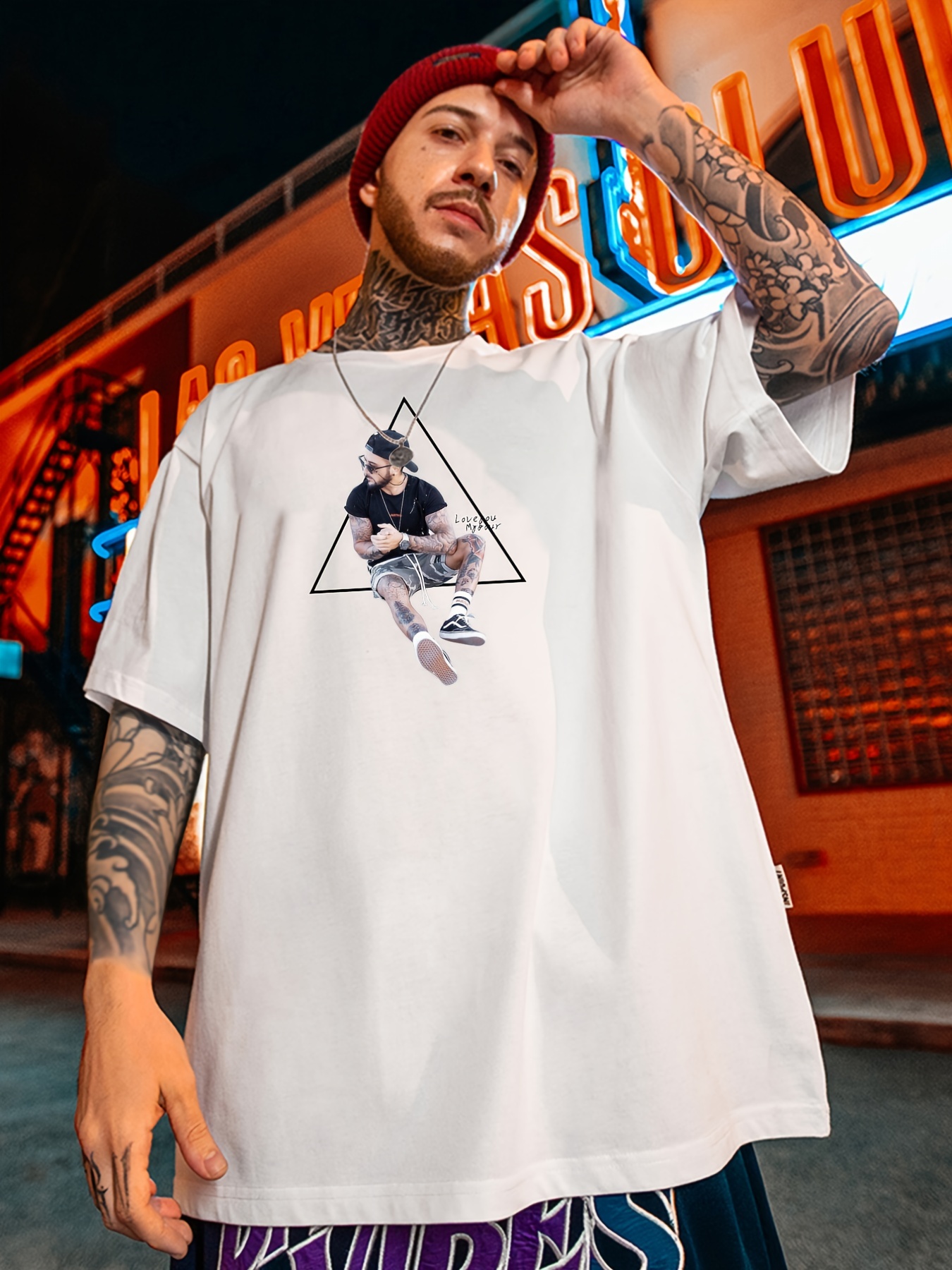 Men's Casual Trendy Hip Hop Tees With Hush Lips Print, Short Sleeve Crew  Neck Oversized T-shirt For Summer Plus Size - Temu Austria