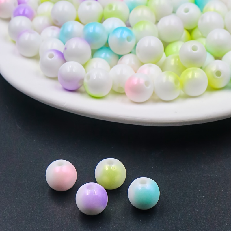 Pearl Beads for Jewelry Making, 8MM 32Colors Round Pearls Beads with Holes,  1000Pcs Handcrafted Colorful Loose Spacer Beads Small Filler Beads for DIY