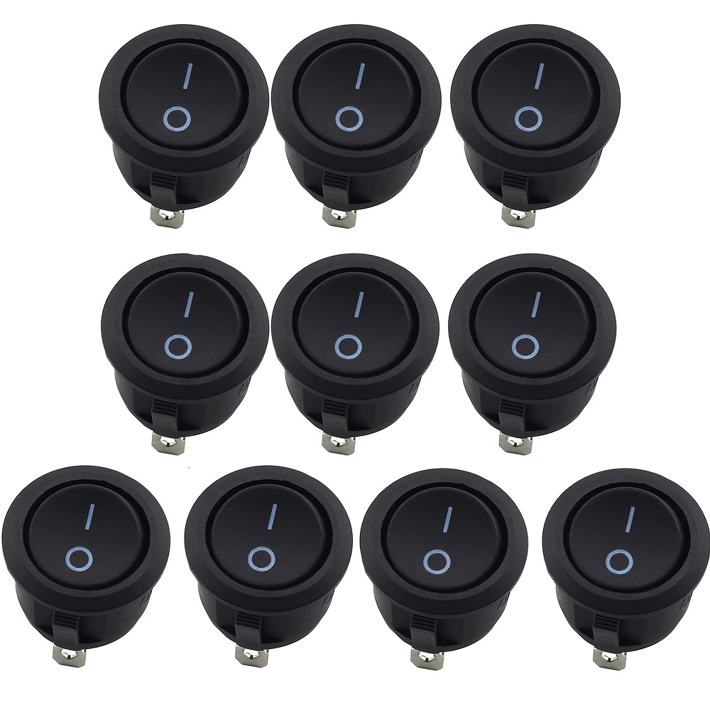 Nodemcu Lua 10pcs Round Snap Rocker Switch, Mini 3a 250v Round Rocker Switch, Switch Panel Light Switches For Car Truck Lights, Without Battery