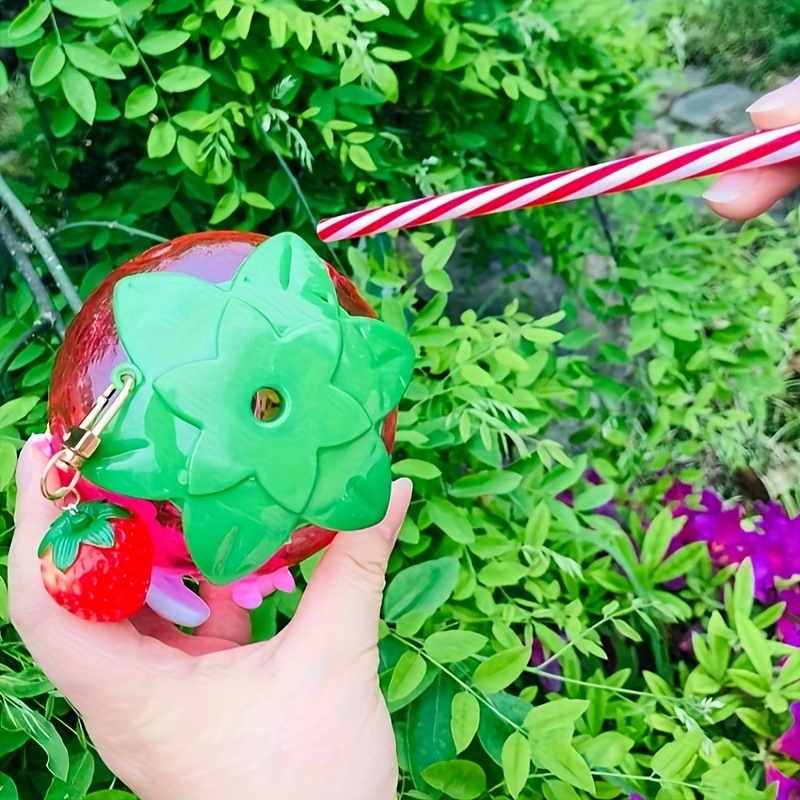 Strawberry Shaped Kawaii Water Bottle Straw Summer