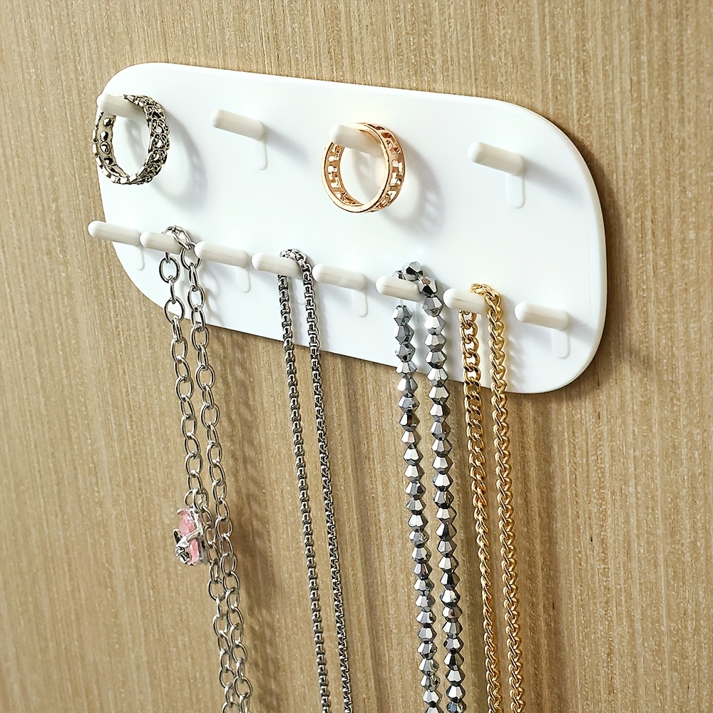 Acrylic Necklace Jewelry Organizer With 7 Hooks Wall Hanging - Temu