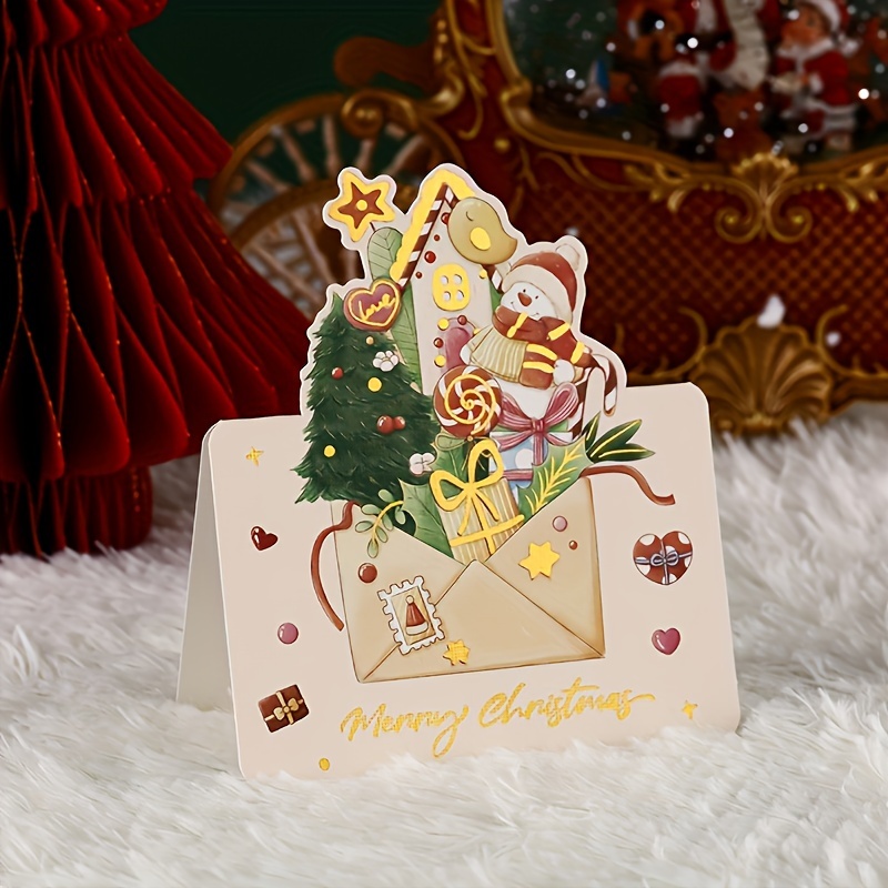 24pcs-Carte De Noël Carte De Message De Cadeau De Noël Carte De Cadeau De  Noël 12 Cartes + 12 Enveloppes - Temu France