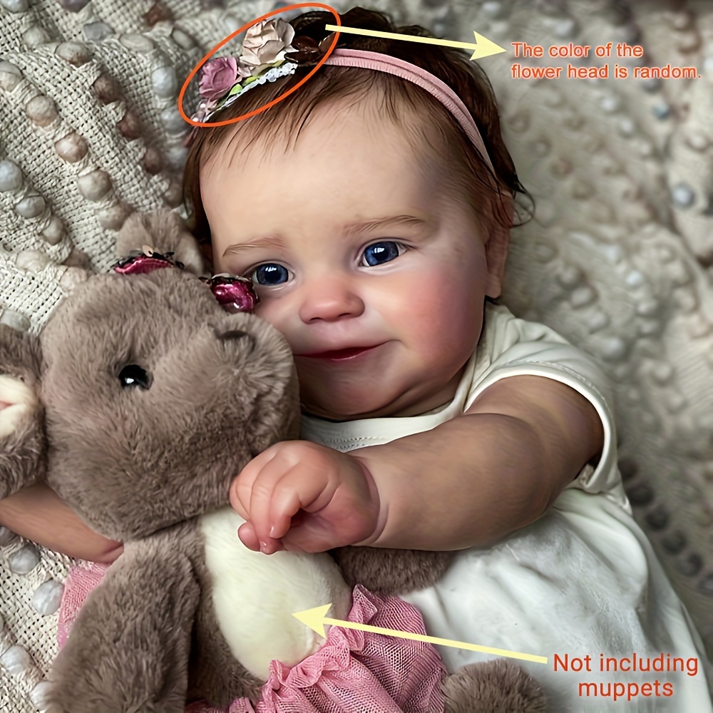 Reborn Baby Doll Vinilo Niño con grandes ojos Realista Bebé Juguete Niños  Regalo