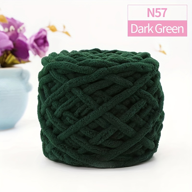  250g/8 oz Chunky Knit Chenille Yarn,Grass Green Chunky Knit  Chenille Yarn,Arm Knit Yarn,Chenille Yarn,DIY Crochet Rug/Blanket/Hat