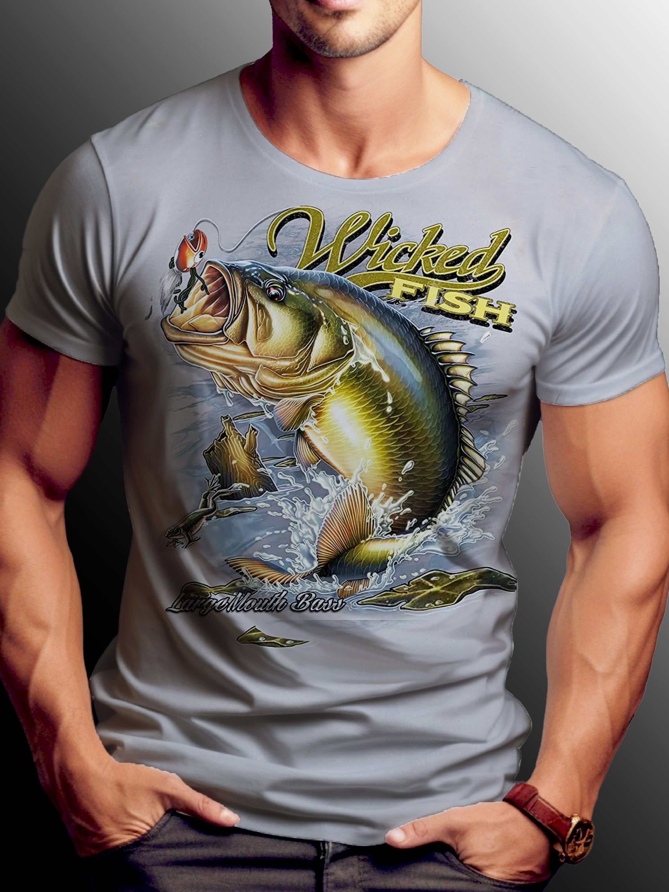 Fishing Theme Various 3d Digital Pattern Print Men's Graphic