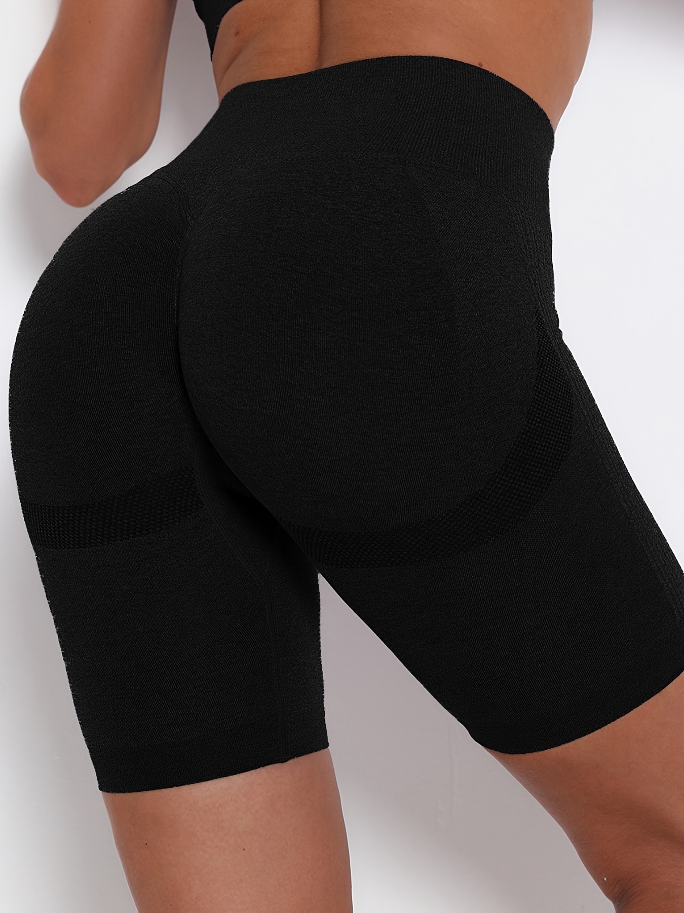 Unthewe Workout Butt Lifting Shorts for Women High Waisted Seamless Gym Yoga  Booty Shorts Scrunch Black Medium