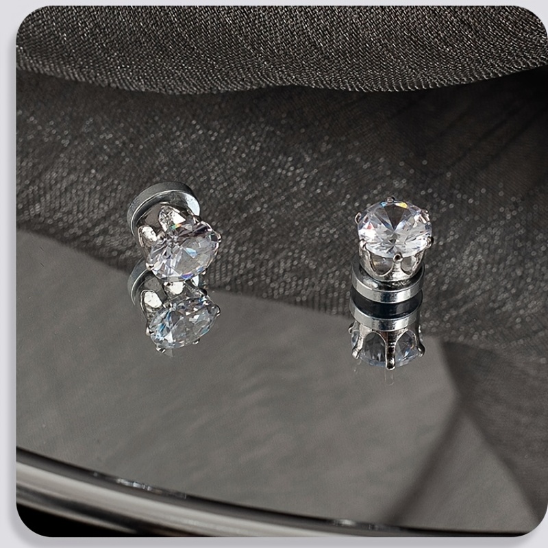 Magnetic Artificial Diamond Stud Earrings for Men