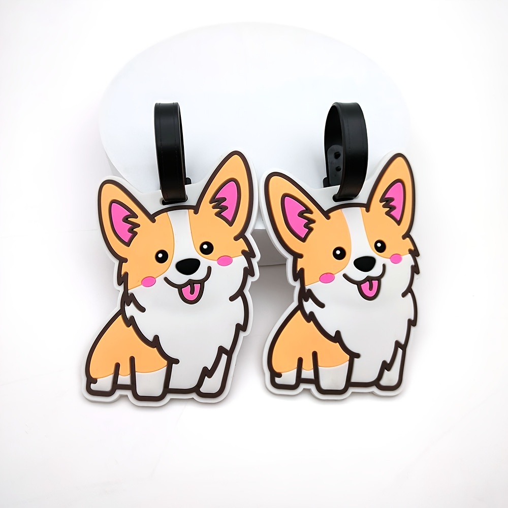 

1pc Creative Cute Puppy Luggage Tag For Men And Women Travel Airplane Trolley Box Boarding Tag Backpack School Bag Items Identification Tag
