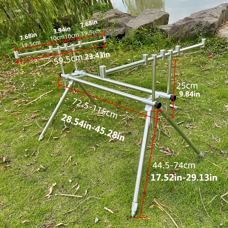 Adjustable Retractable Carp Fishing Rod Pod With Bag, Pole Stand Holder For  5 Fishing Rods, Fishing Tackle
