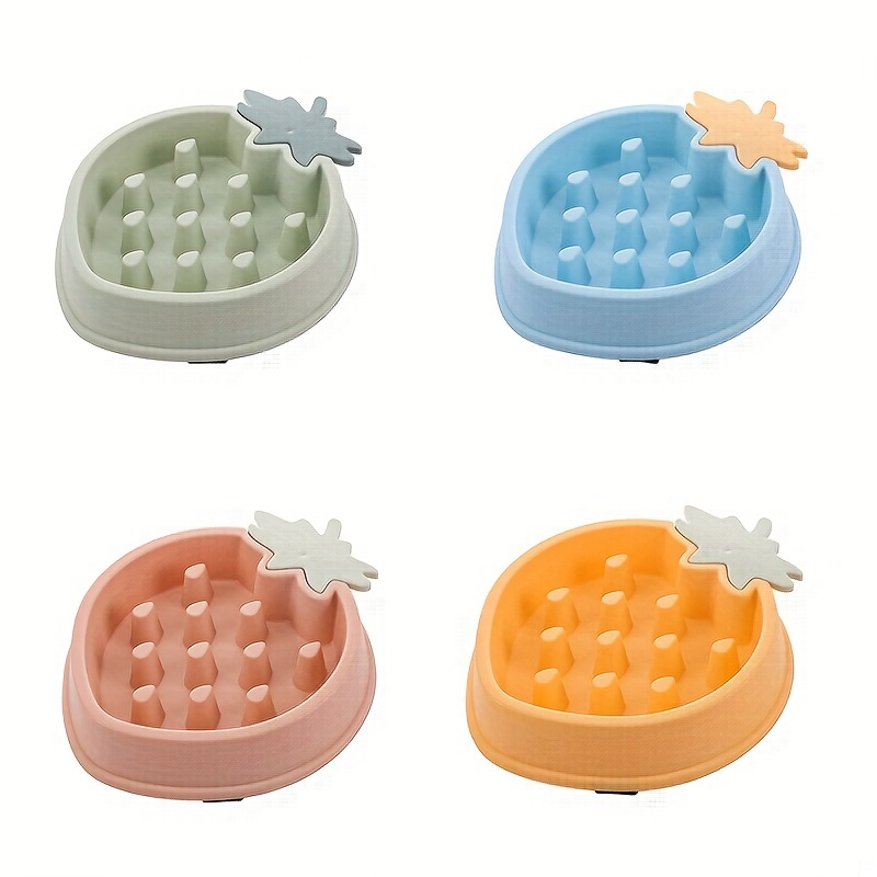 Random Color Pineapple Shaped Slow Feeder Pet Bowl Anti-choking Dog Food  And Water Bowl Plastic Pet Slow Feeding Basin Pet Puzzle Food Feeder - Temu