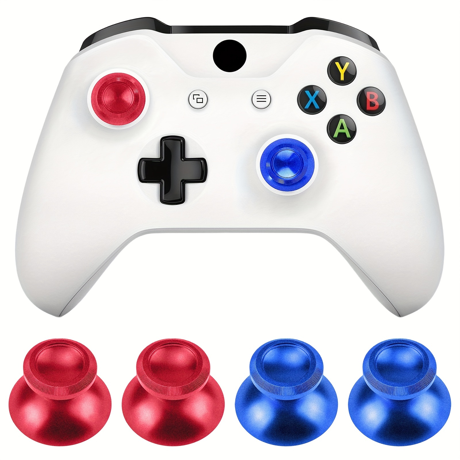  2PCS 3D Analog Joystick Cap Thumb Stick Cap Thumbstick  Replacement for Xbox One Slim Xbox One Xbox One Elite Controller (Red) :  Video Games