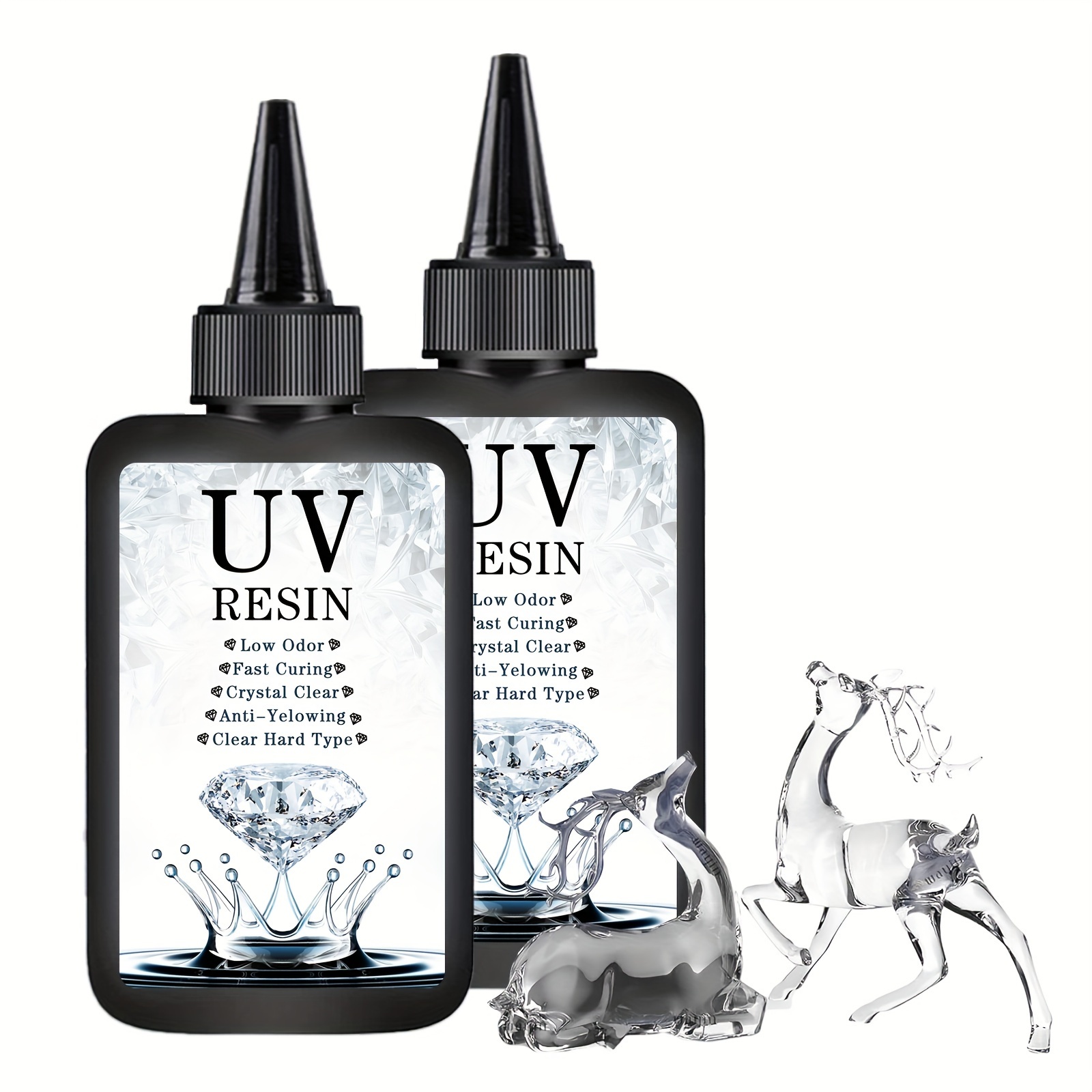 

10g/25g/60g/100g 0.35oz/0.88oz/2.12oz/3.53oz Uv Resin With Light, Upgraded Transparent Uv Curing Resin For Art Craft Jewelry Making