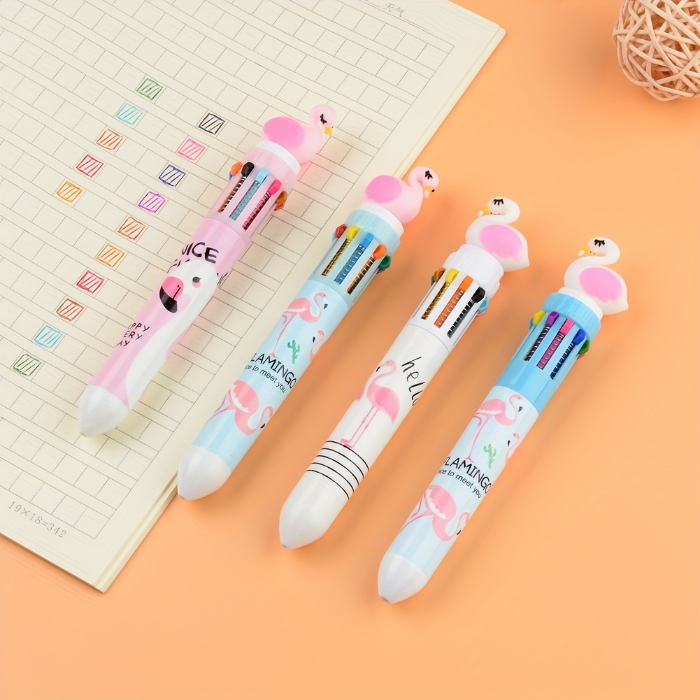 3 Styles 10 Colors Kawaii Colored Ballpoint Pens Flamingo