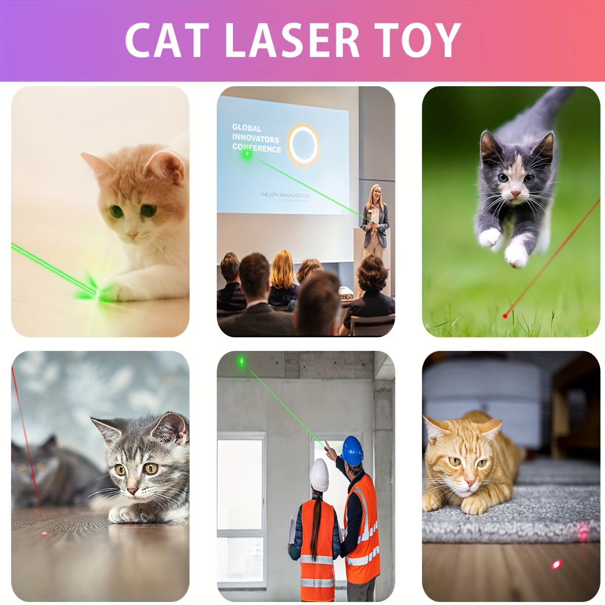 3 unidades de puntero láser para gatos, perros y mascotas, juguetes  interactivos de presentación láser, control remoto de presentación láser,  rojo