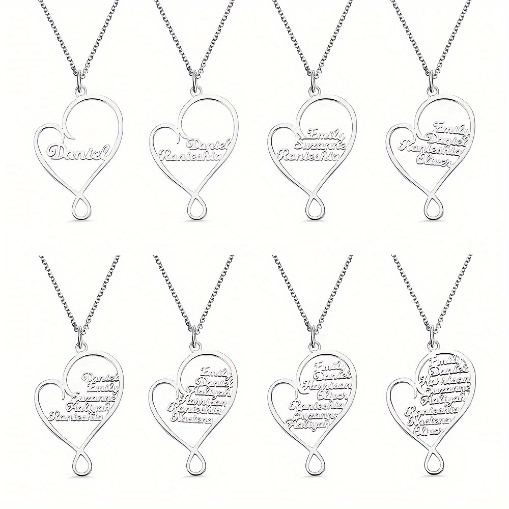 

Customized Love Multi Name English Name Necklace For Mother's Day Valentine's Day Birthday Anniversary Gift (can Only Be Made In English, Other Languages Will Be Translated Into English)