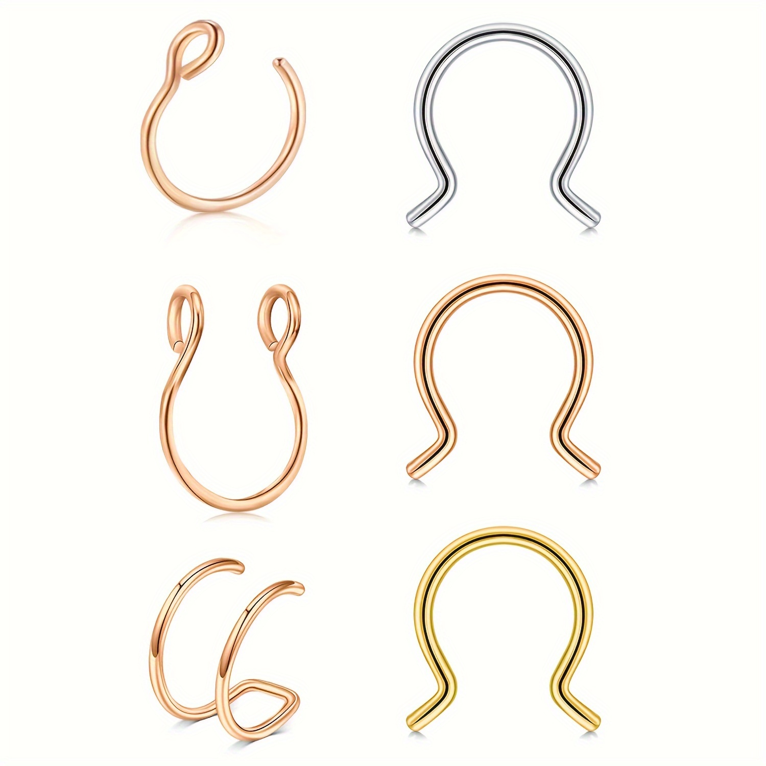 Non Piercing Fake Nose Septum Piercing Ring Fake Nose Ring - Temu