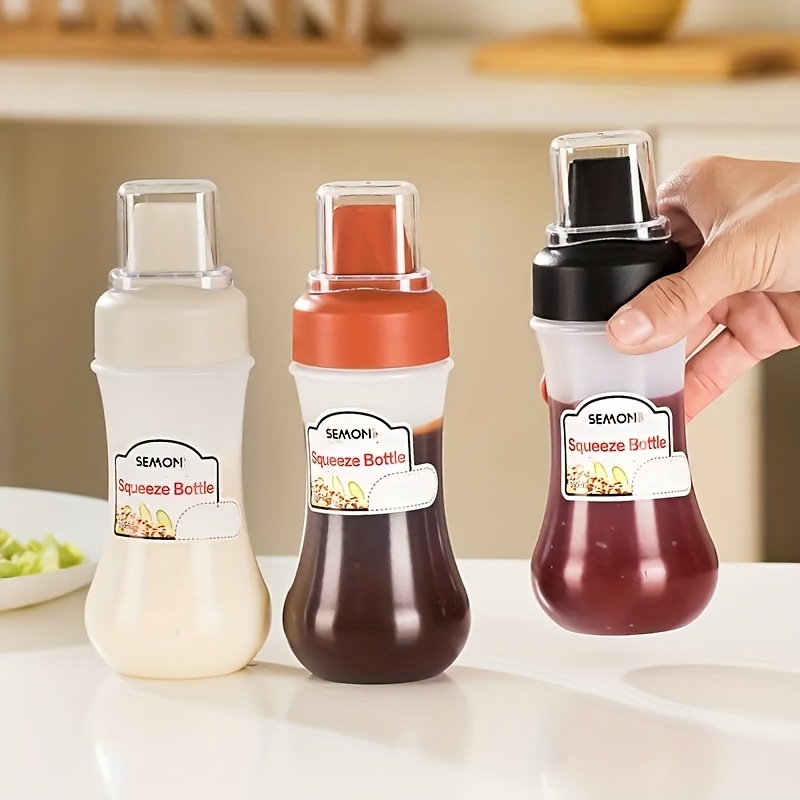 2pcs Mini Portable Sauce Bottles For Lunch Box, Salad Dressing, Ketchup,  Plastic Seasoning Squeeze Bottle