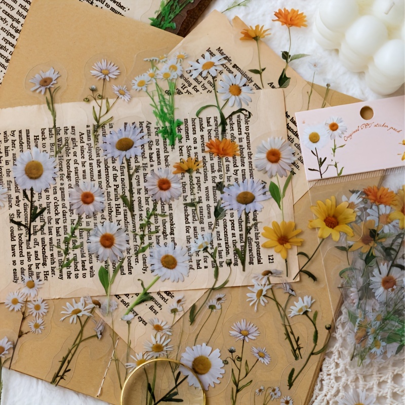 HASTHIP® 60 Pcs Vintage Stickers, Romantic Easy Self-Adhesive Plants Floral  Style Decoration Note Paper Stickers for Card Stock Scrapbook Letters
