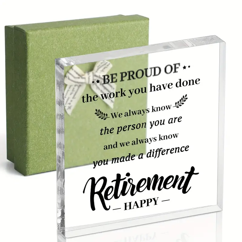 Square Acrylic Plaque thicken Happy Retirement Gifts For Men - Temu