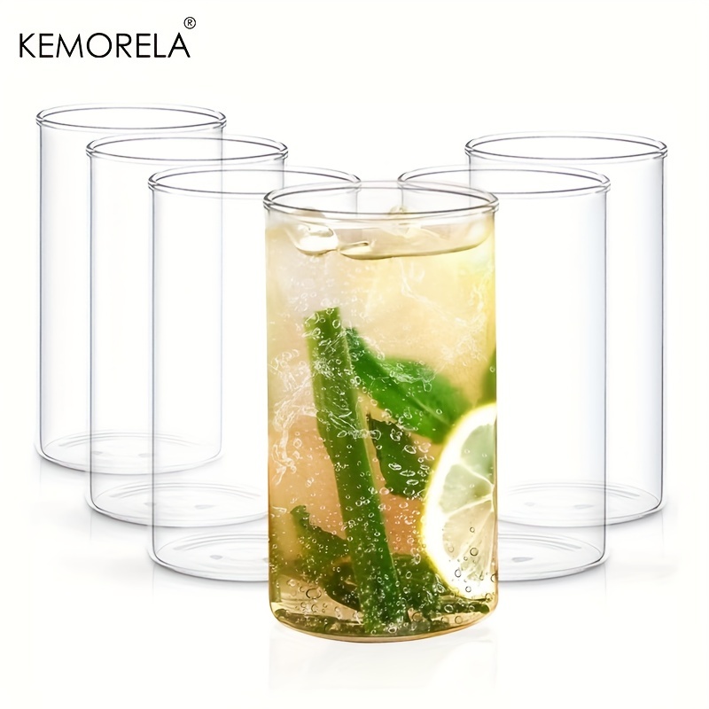 Drinking Glasses,High Borosilicate Heat Resistant Clear Glass Cup for  Water,Juice,Beer,Drinks and Cocktails and Mixed Drinks 