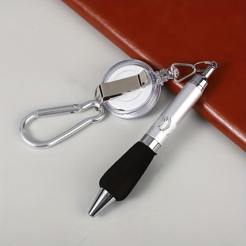 1pc Handy Retractable Badge Reel Pen Belt Clip Keychain Carabiner With  Retractable Pen 6 Colors, Shop Now For Limited-time Deals