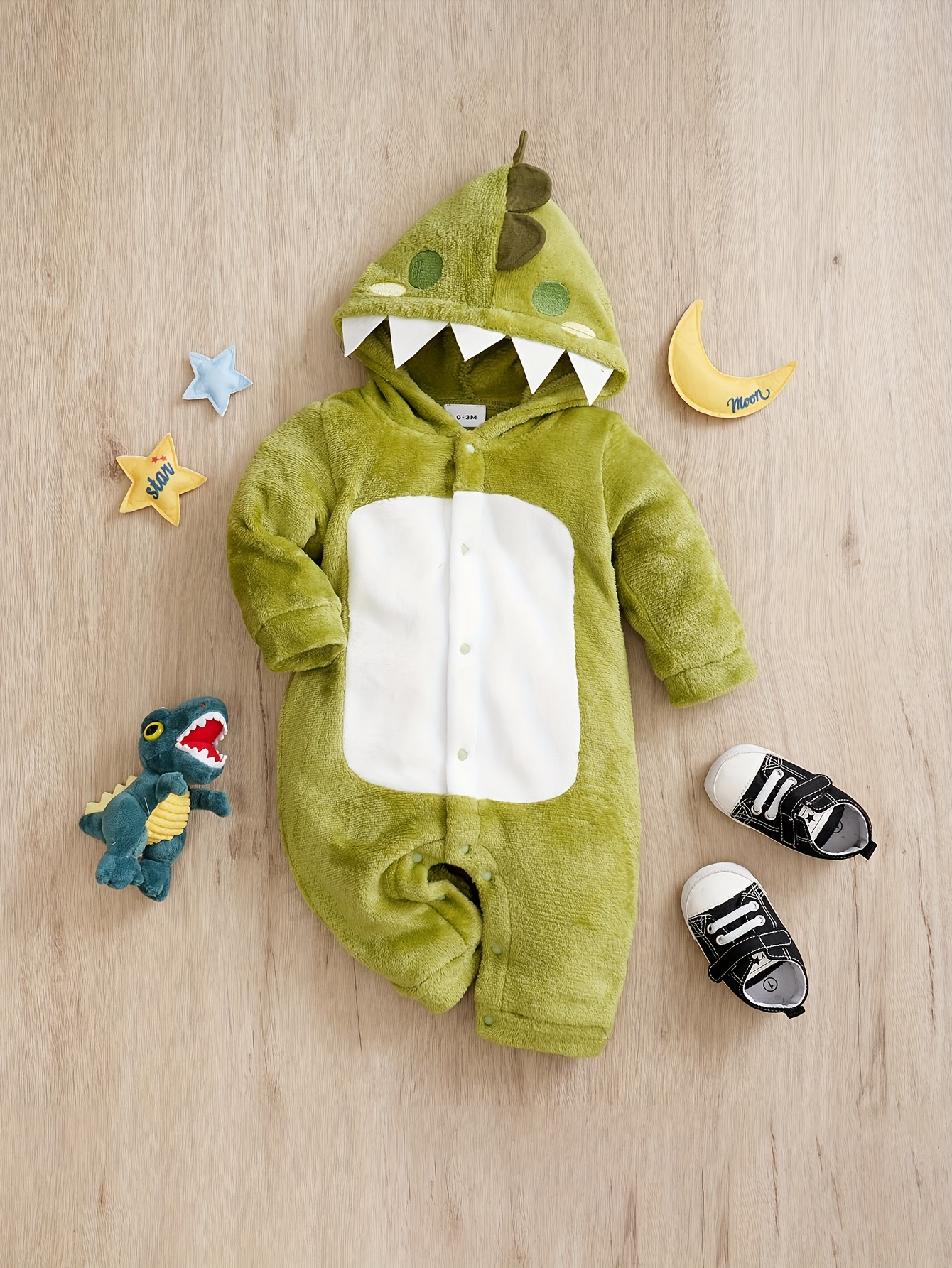 Dinosaur Chunky Hooded Long Sleeve Baby Bodysuit Toddler's - Temu