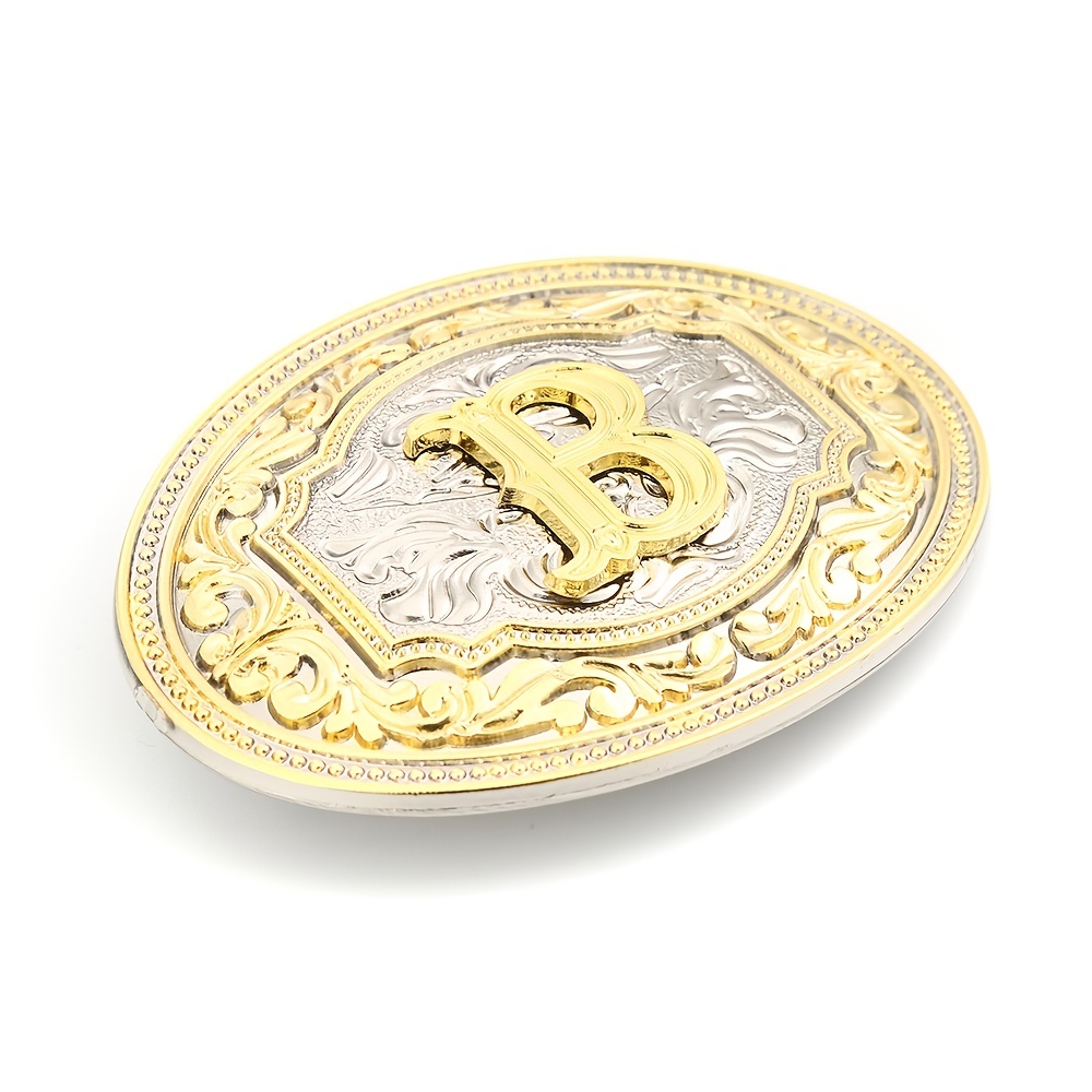 Embossed Letter Belt Buckle for Men
