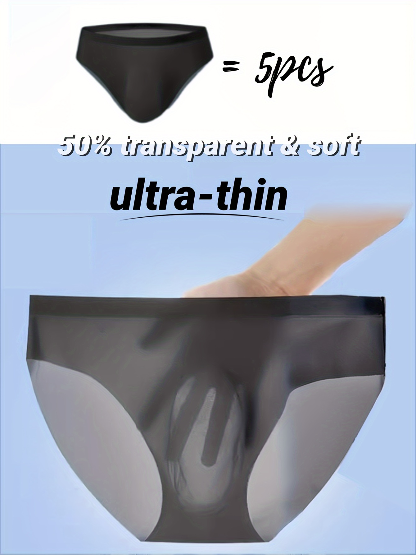 Buy Ice Silk Transparent Underwear, Men's Seamless Ultra-Thin