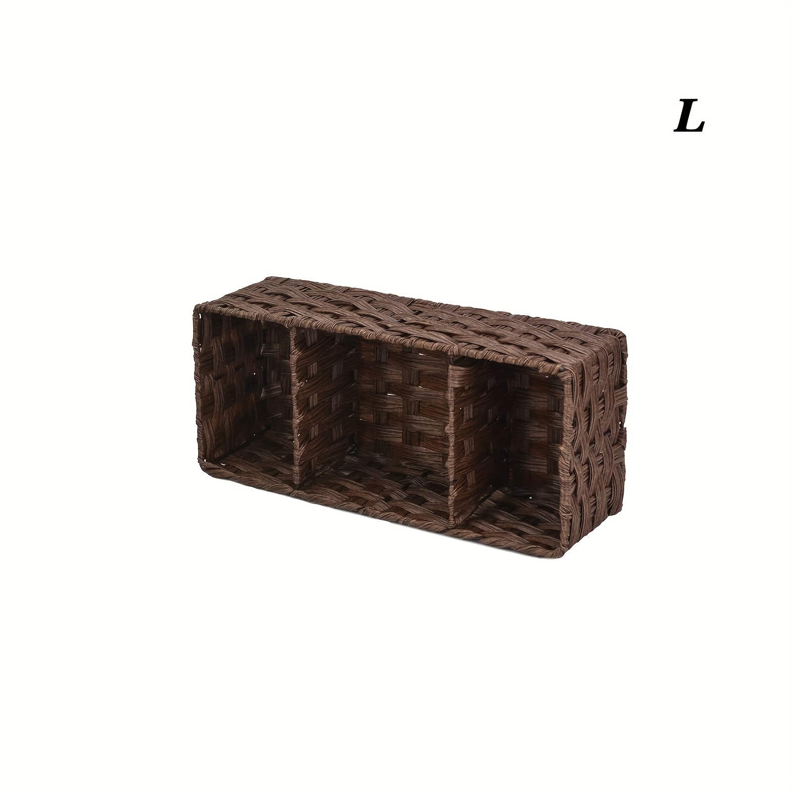 Bathroom Baskets For Organizing, Wicker Baskets For Shelves, Toilet Storage Basket  With Dividers, Small Baskets For Organizing, Basket For Back Of Toilet,  Brown, Grey - Temu