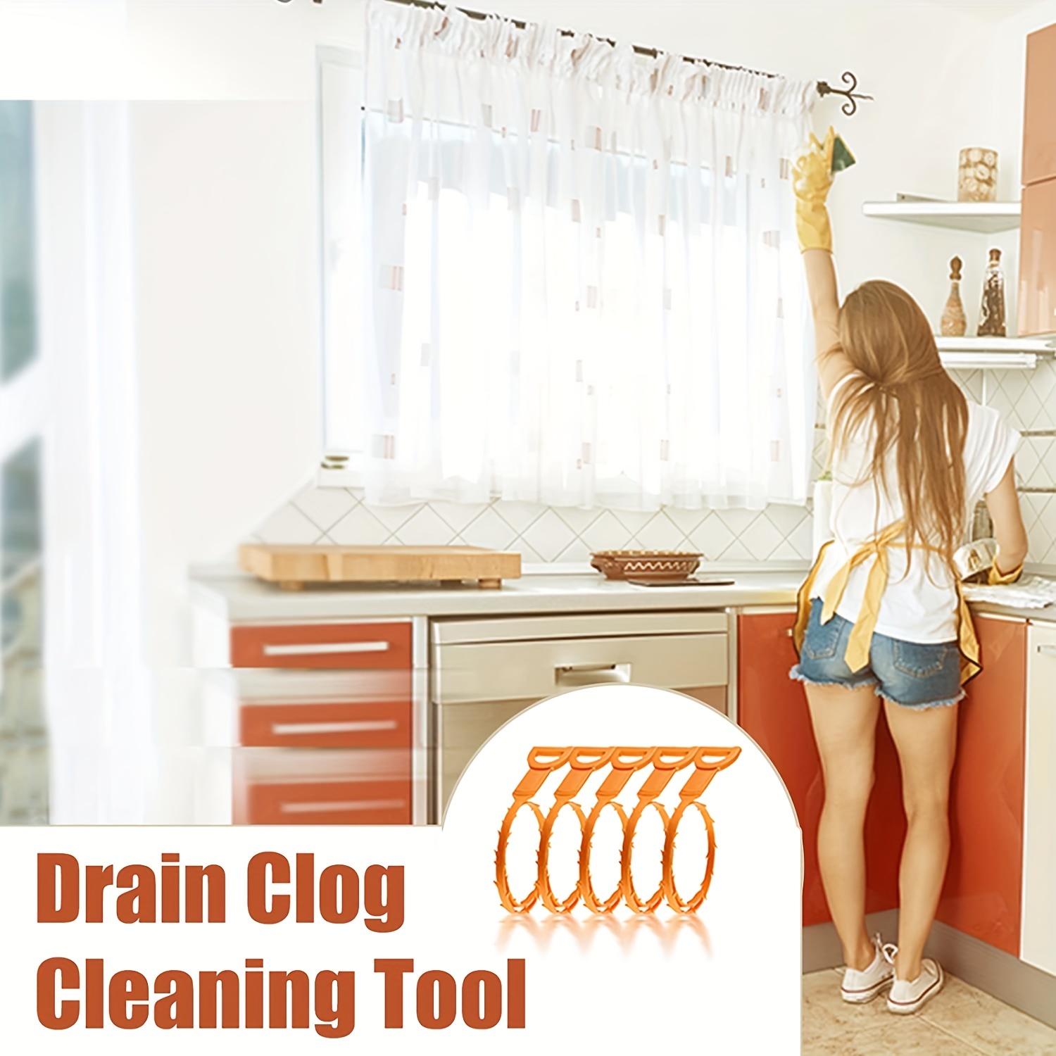 Drain Clog Remover, 6 Pack Snake Clog Remover Tool, 25 Inch Hair Drain  Cleaner for Sink