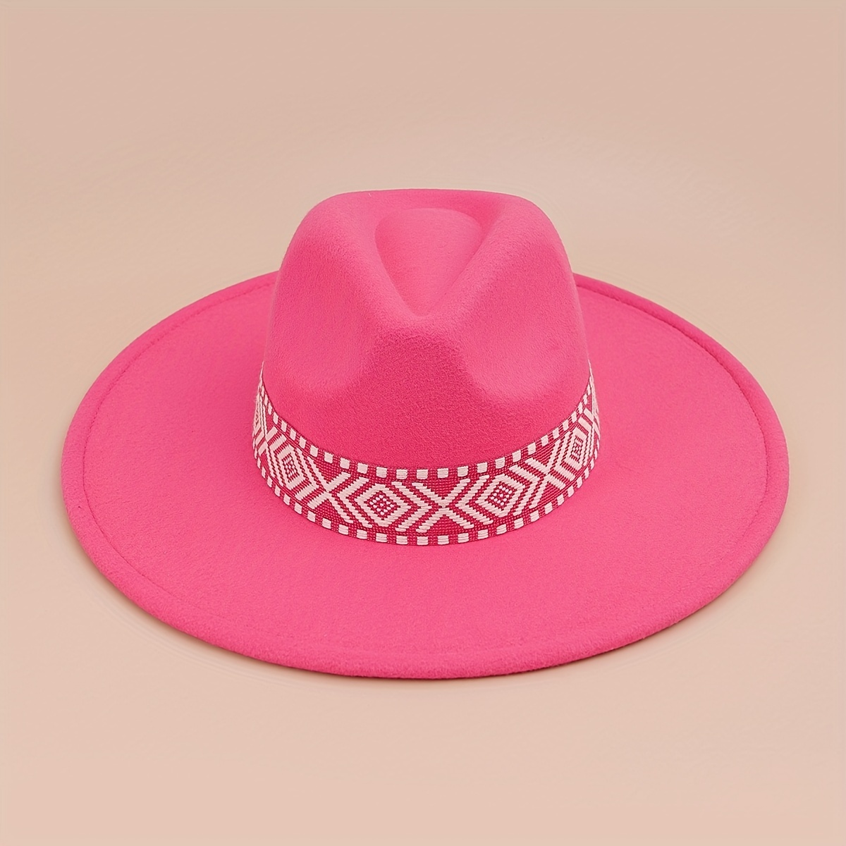 Couple Felt Hat Boho Strap Flat Brim Top Hat, Unisex