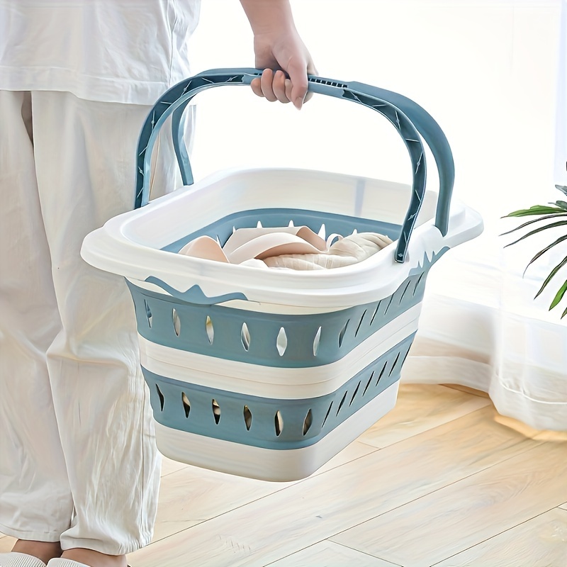 Plastic Laundry Basket, Portable Foldable Laundry Storage Basket, Easy  Assembly,, Household Storage Organizer For Bathroom, Living Room, Bedroom,  Home, Dorm - Temu Austria