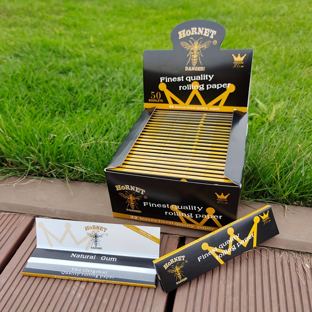  Smoking Cigarette Rolling Paper Slim Gold King Size 1, Box of  50 Booklets : Health & Household
