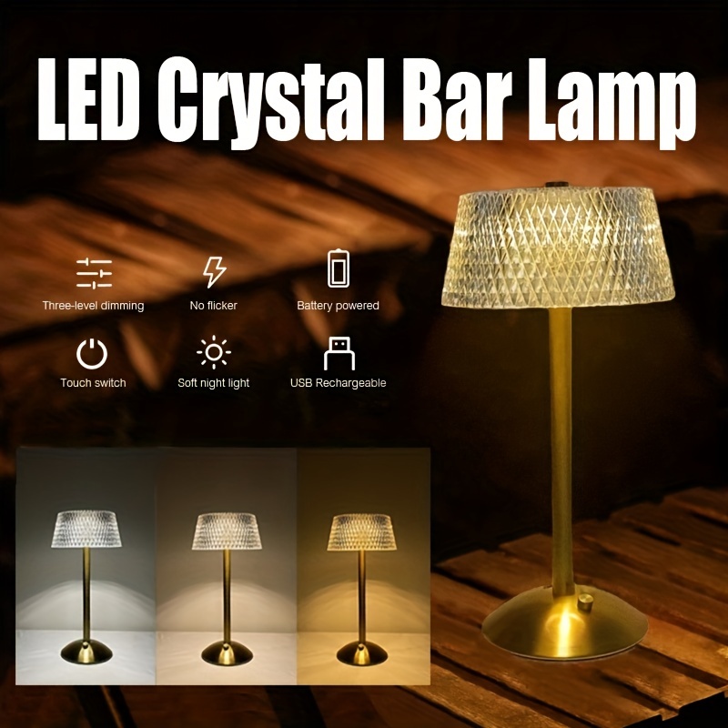 Modern Decorative Rechargeable Battery Crystal LED Table Lamp Atmosphere  Lamp