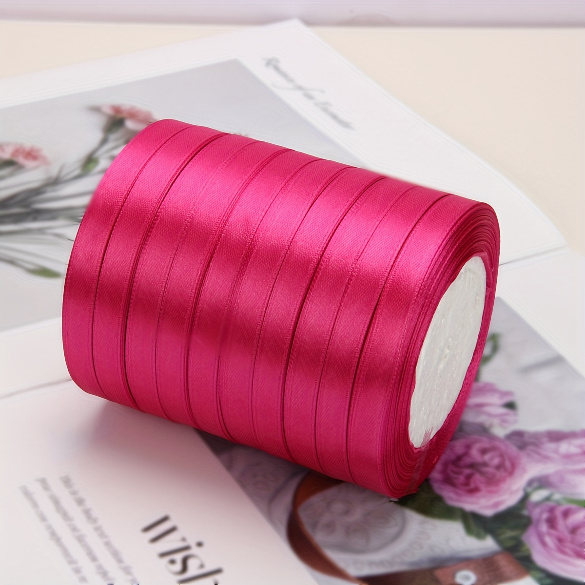 1roll Plain Gift Wrapping Ribbon, Dusty Pink Ribbon For Party Decor