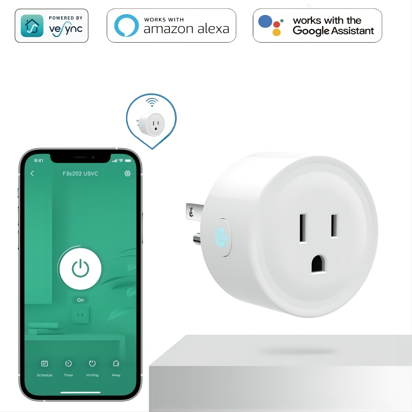 Smart WiFi Plug/Timer Compatible with Alexa and Google Home