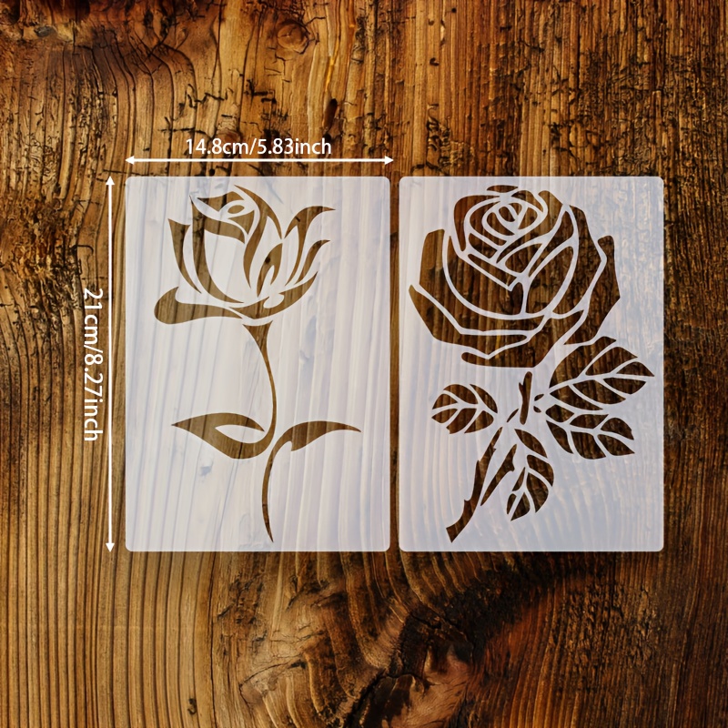 Rose Stencil Reusable Rose Stencils, Flower Stencils, Rose Wall