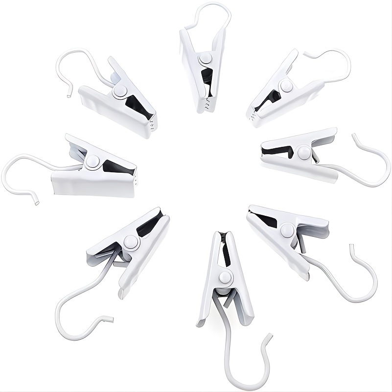 30pcs Plastic Curtain Hooks, Adjustable Drapery Hooks Pinch Pleat Hook for  Door Curtain and Shower Curtain (2.7 inches Long)