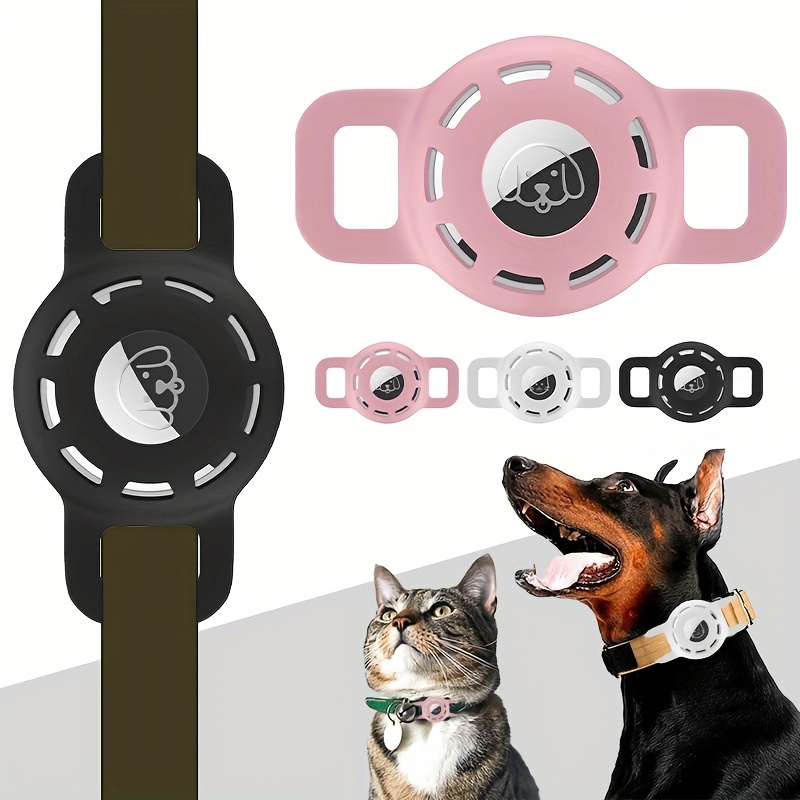Dog Collar Holder for AirTag, 2 Pack Silicone Pet Collar Case for Apple  Airtags, Anti-Lost Airtag Dog Collar Holder GPS Tracker Compatible with Cat Dog  Collars Charms Harness & Backpack Accessories 