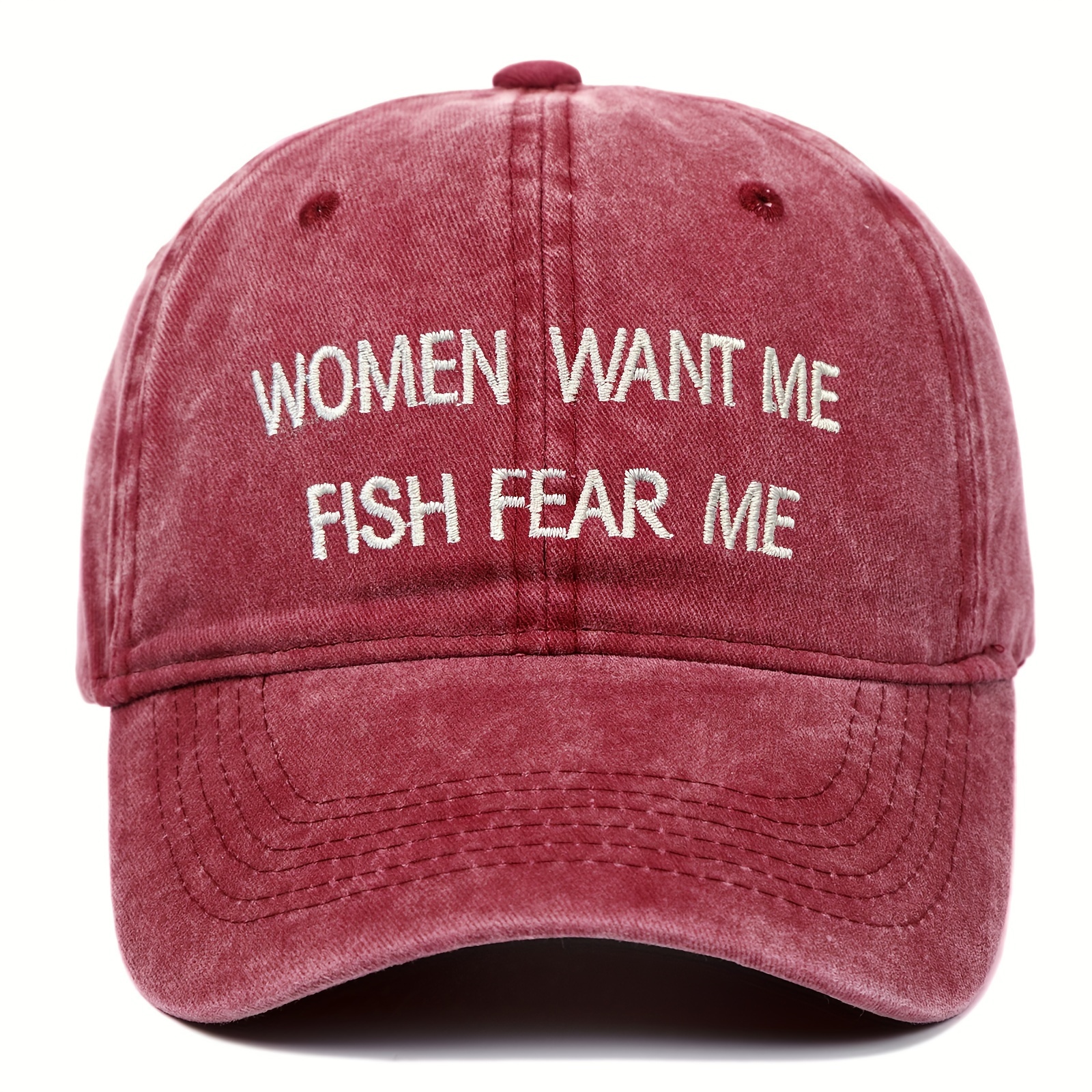 Women Want Fish Fear Hat Vintage Printed Baseball Solid - Temu