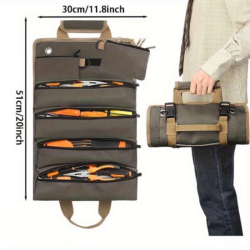 1pc Multi Purpose Roll Up Tool Bag Heavy Duty Roll Up Tool Bag