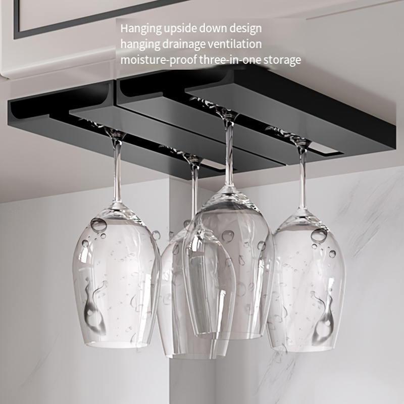 Wall-mounted Adjustable Wine Glass Plastic Hanger, Hanging Home