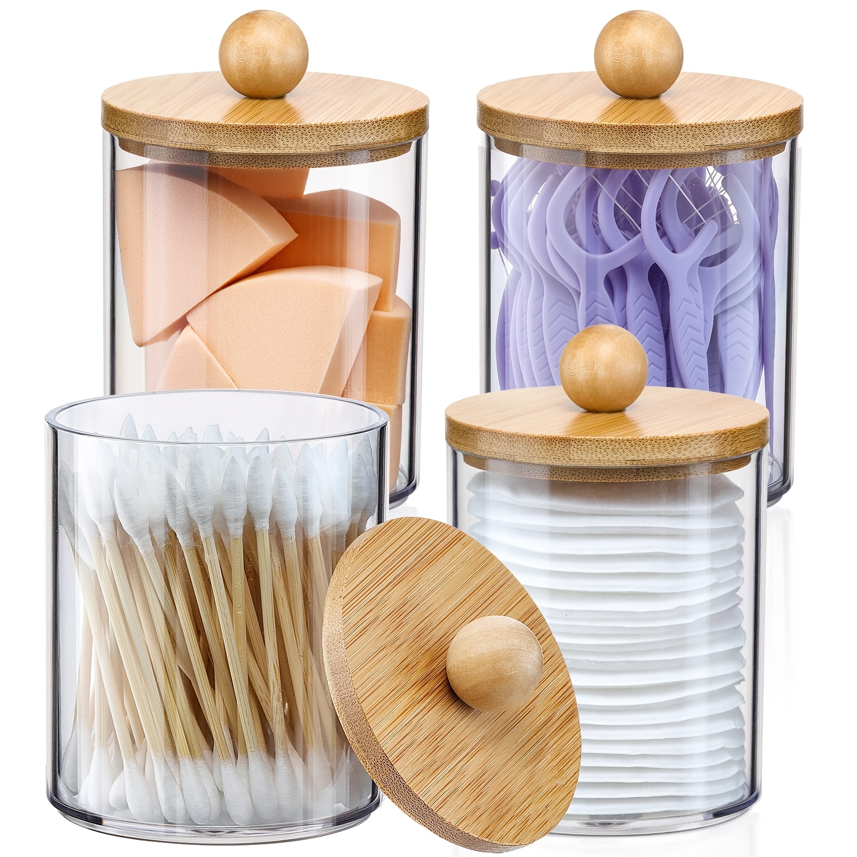 Clear Acrylic Swab Holders, Dust-proof Swab Storage Dispenser Jars