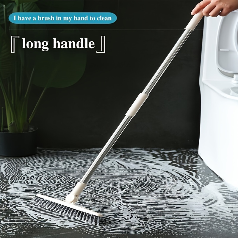 Grout Scrubber Brush with Long Handle, Also Cleans Carpet