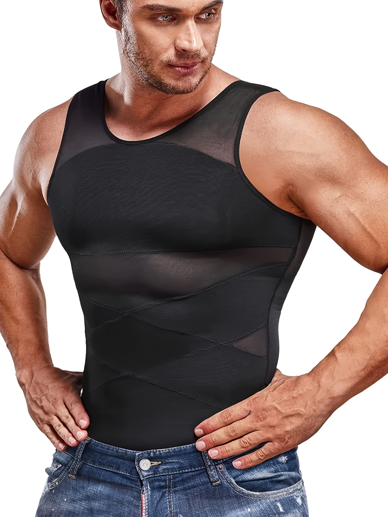 Scarboro Men's Compression Shirt Body Shaper Slimming Vest - Temu United  Kingdom
