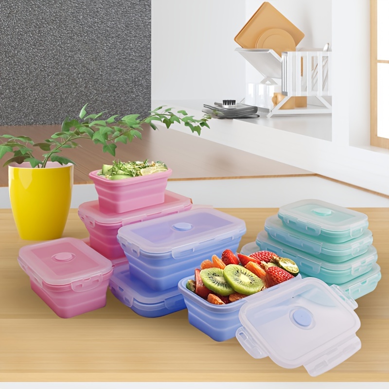 Silicone Food Storage Containers  Silicon Storage Containers - Storage Box  Foldable - Aliexpress