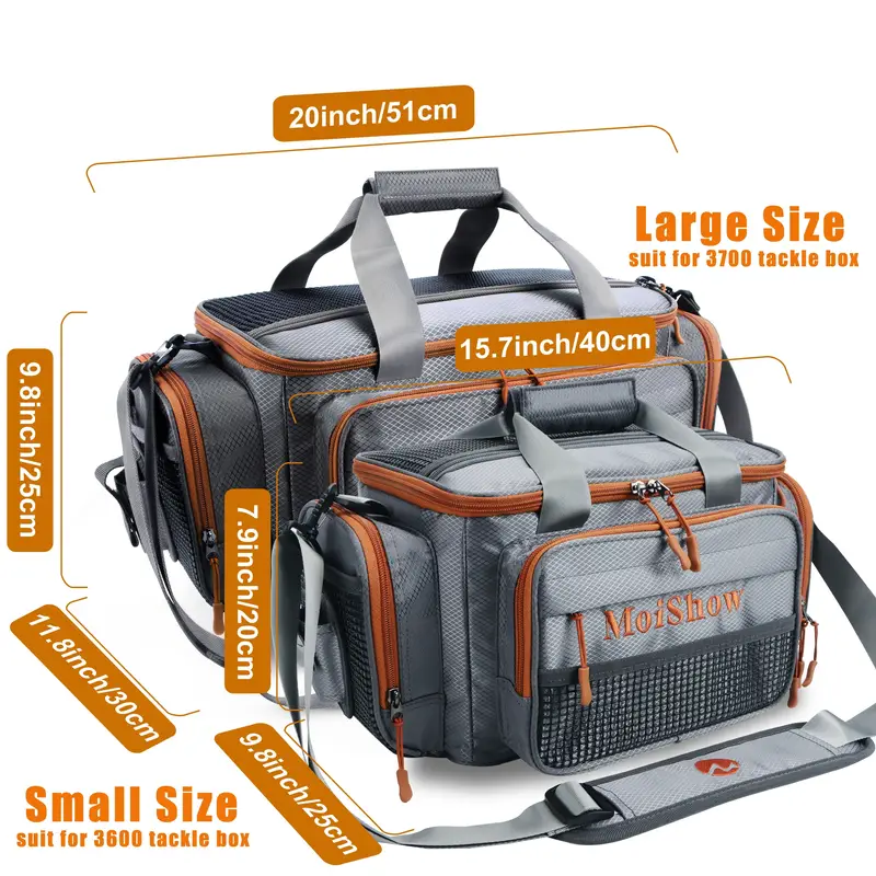 1pc Small/Large Size Fishing Tackle Box Bag - Fishing Bags For Saltwater Or  Freshwater (#Grey) Fishing Tackle Bags - Padded Shoulder Strap - Tackle Ba
