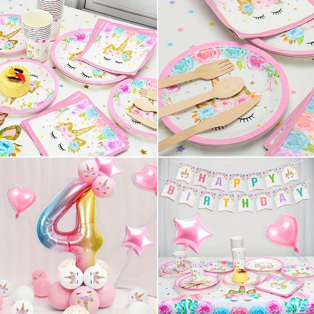 Birthday Party Decoration Girls,TOLOYE Pink Unicorn Birthday