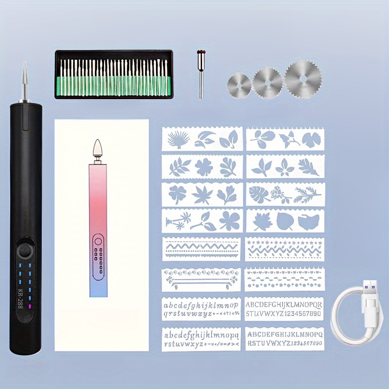  Engraving Pen with LED Light,USB Rechargeable Engraver